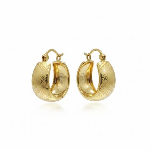 18K/Italy Yellow Gold Filled Earring -(stamped 18K/Italy)-Warranty Quality