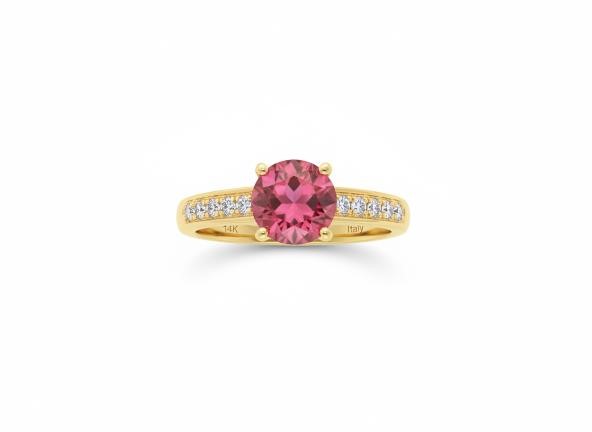 14K/Italy 1.0ct Ruby Stone Yellow Gold Filled Ring(stamped)-9US-Bonus Gift