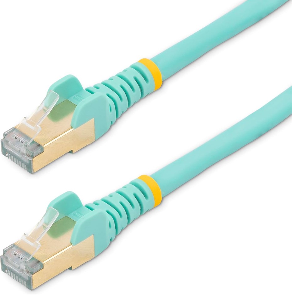 StarTech.com C6ASPAT35AQ Cat6a Shielded Patch 35', Aqua, Snagless RJ45 Cabl