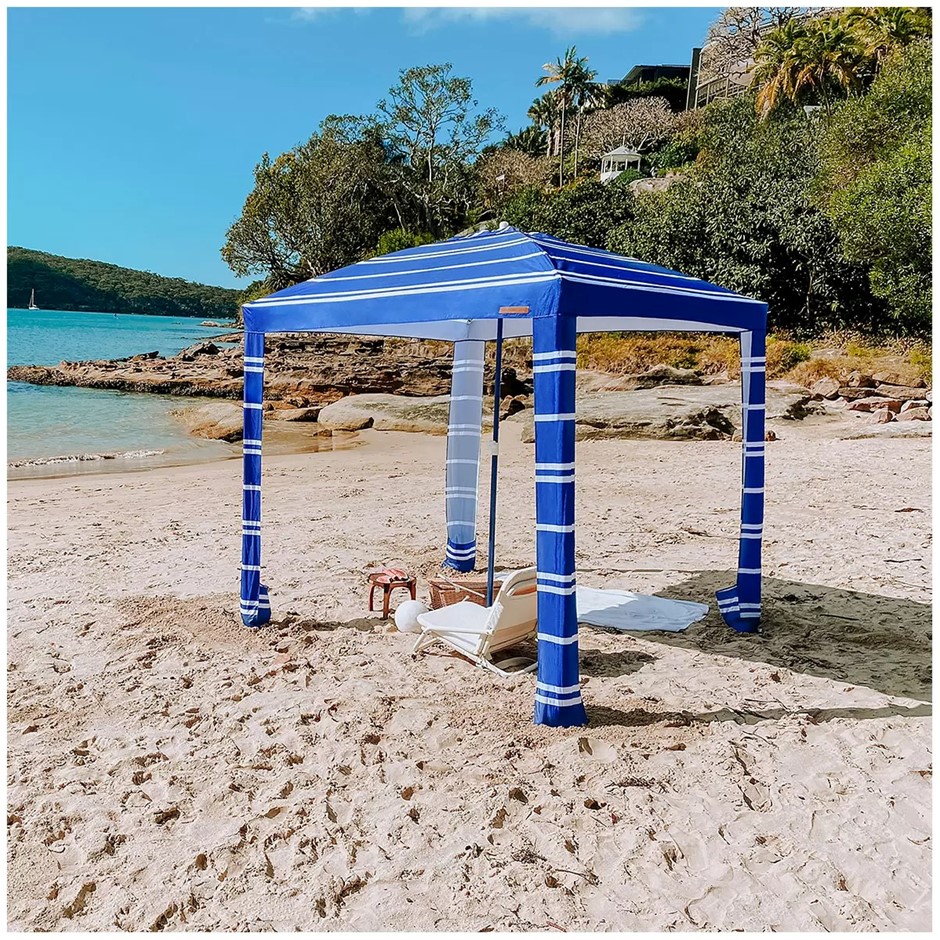 2 x COCONUT GROVE Beach Cabana, Blue White, Model CGBCAL23, W 2000 x H 2000