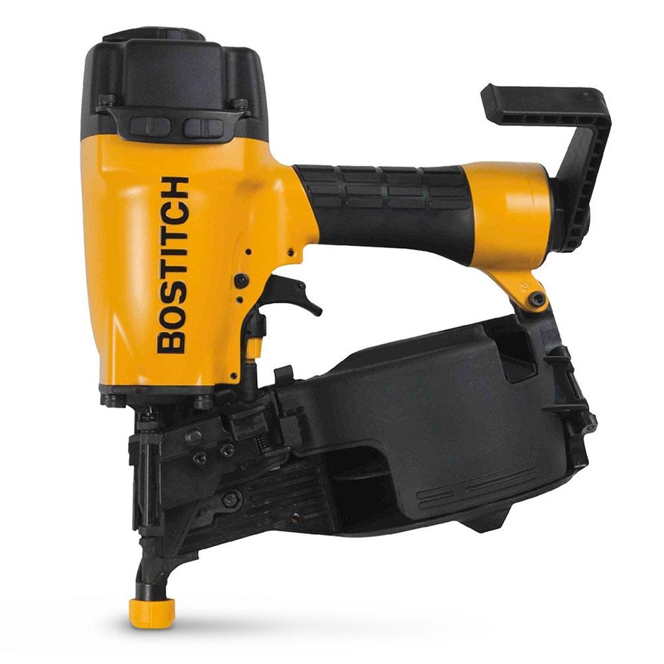 BOSTITCH 32-64mm Pneumatic Coil Nailer. NB: Has been use & Missing Left Cas
