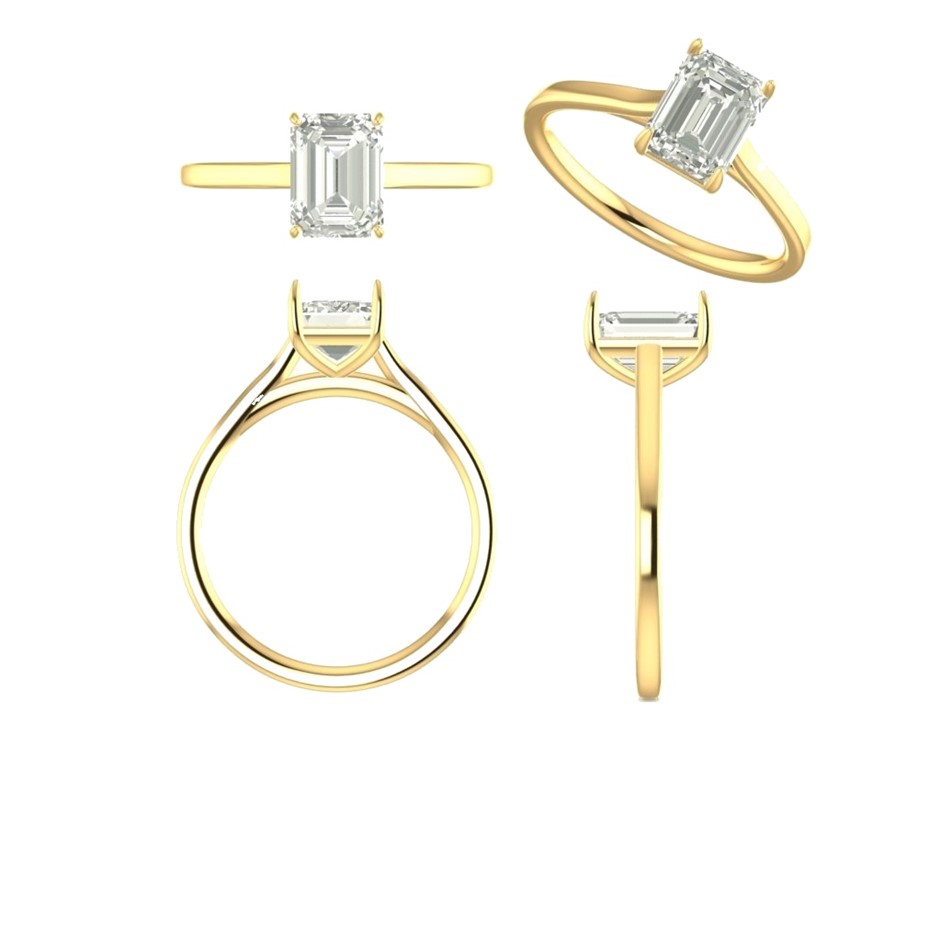 18k Yellow Gold 3ct Lab Diamond Engagement Ring