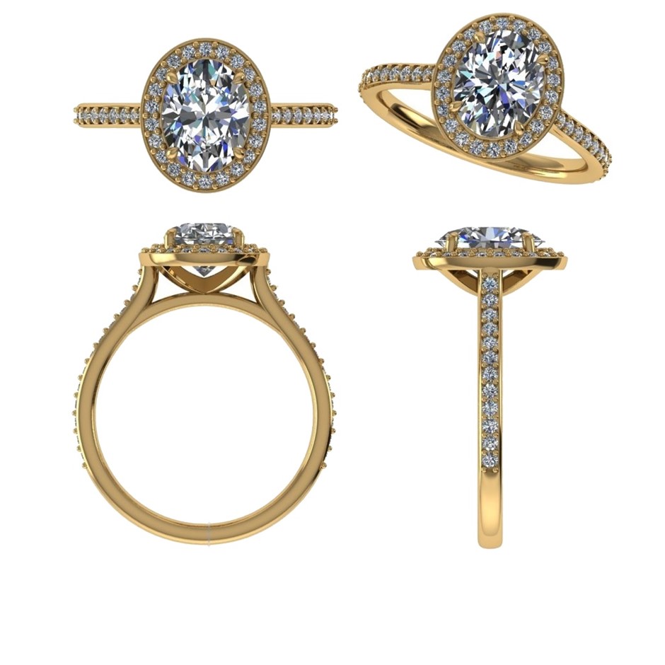 18k Yellow Gold 3ct Lab Diamond Engagement Ring