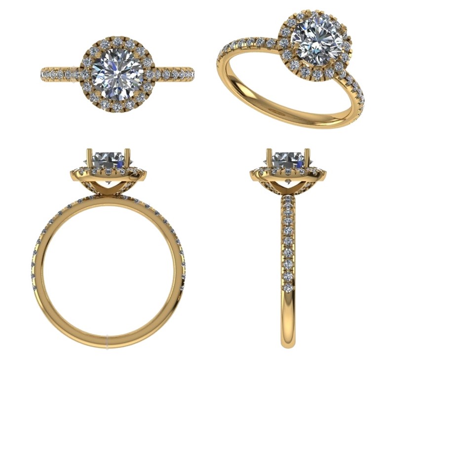 18k Yellow Gold 3ct Lab Diamond Engagement Ring