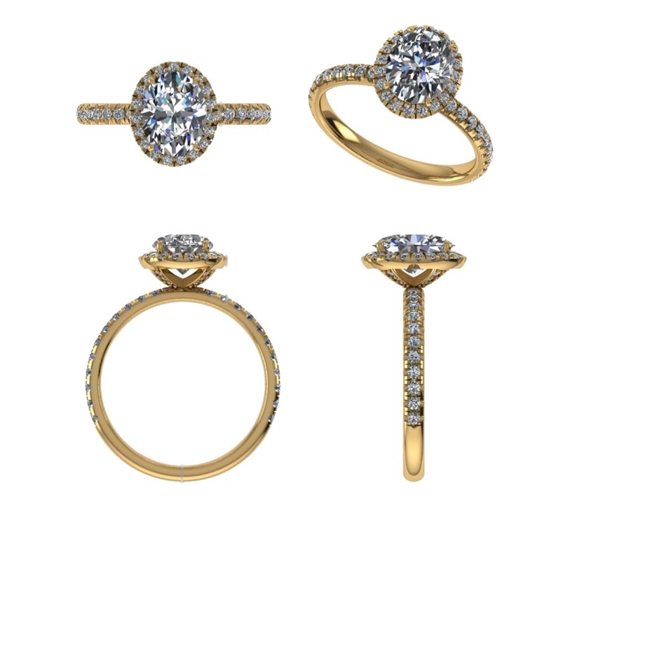 18k Yellow Gold 3ct Lab Diamond Engagement Ring