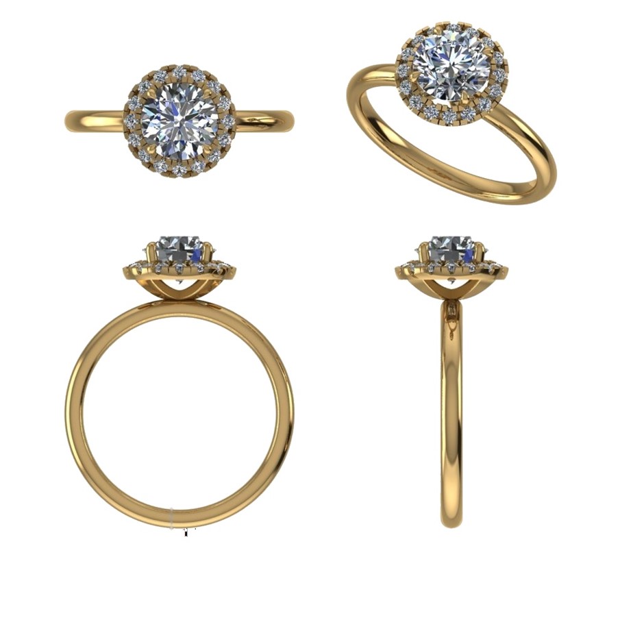 18k Yellow Gold 3ct Lab Diamond Engagement Ring