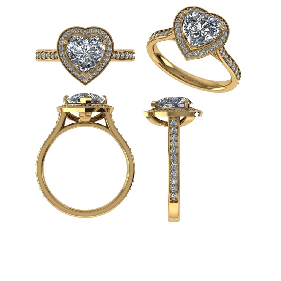 18k Yellow Gold 3ct Lab Diamond Engagement Ring