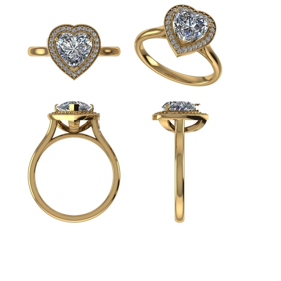 18k Yellow Gold 3ct Lab Diamond Engagement Ring
