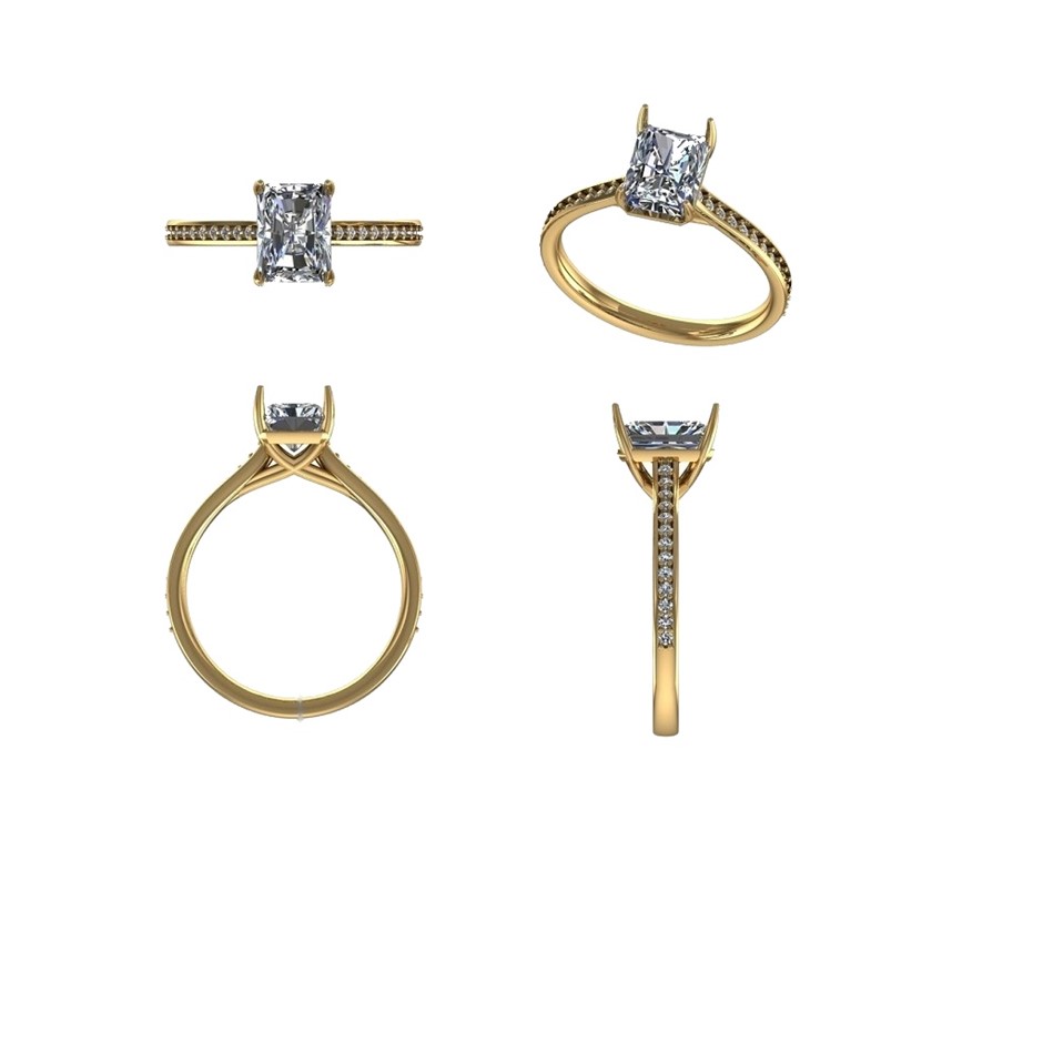 18k Yellow Gold 4ct Lab Diamond Engagement Ring