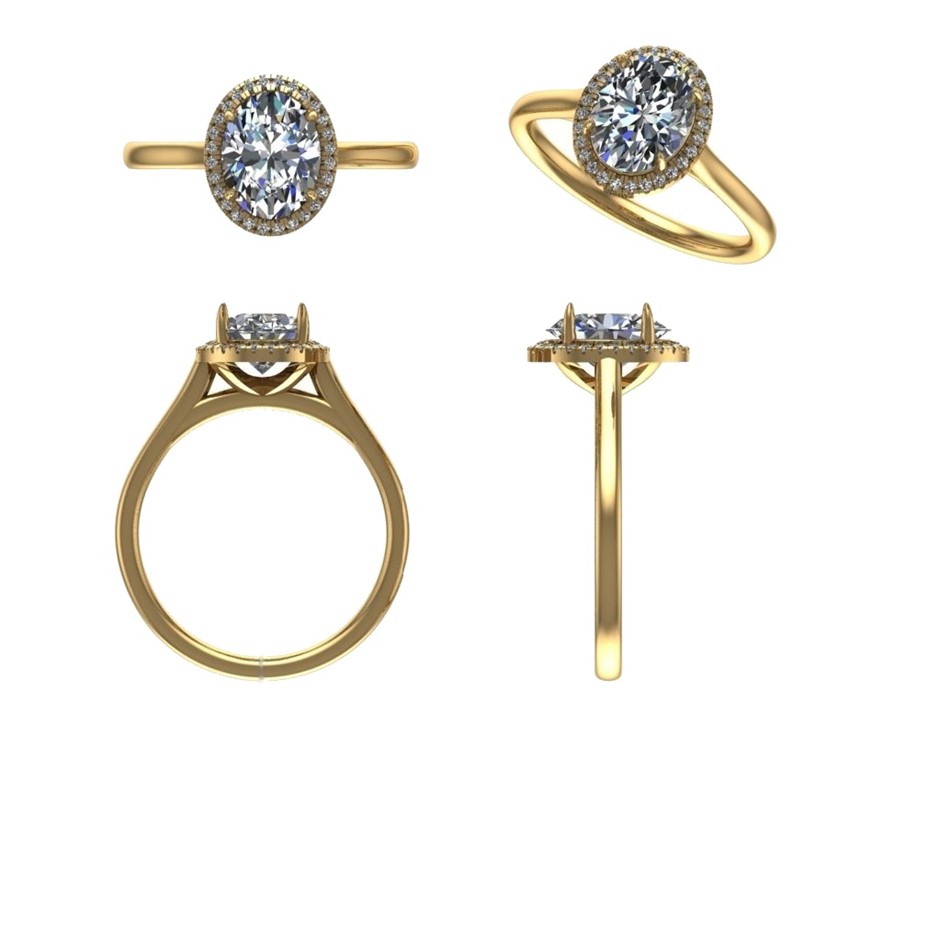 18k Yellow Gold 4ct Lab Diamond Engagement Ring
