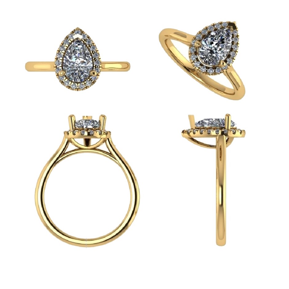 18k Yellow Gold 4ct Lab Diamond Engagement Ring
