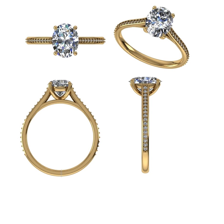 18k Yellow Gold 4ct Lab Diamond Engagement Ring