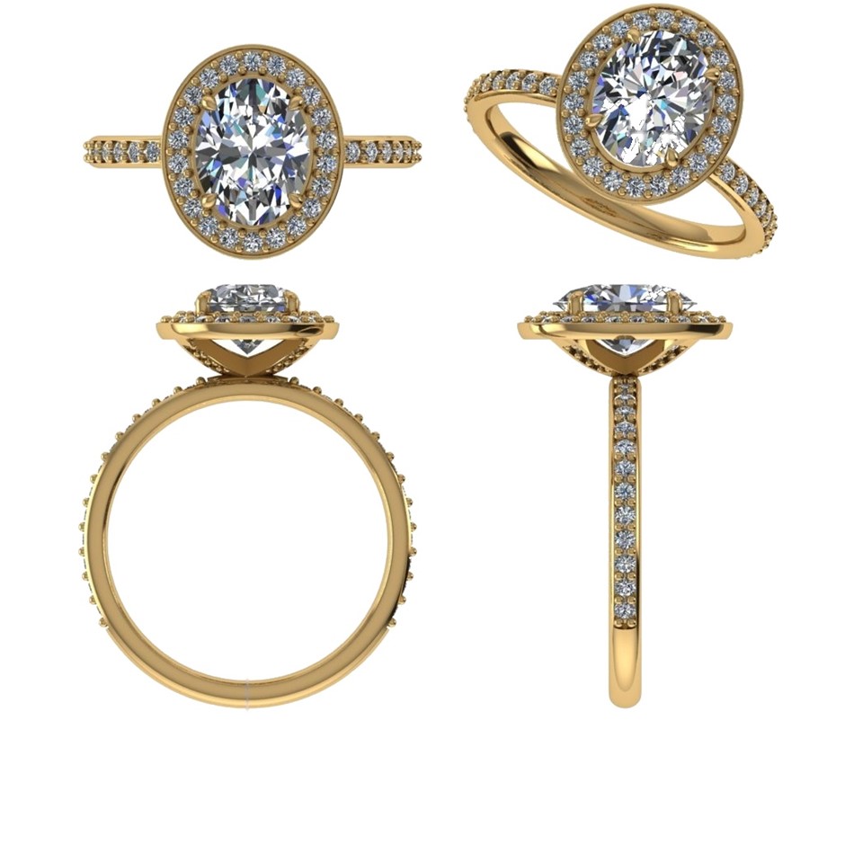 18k Yellow Gold 4ct Lab Diamond Engagement Ring