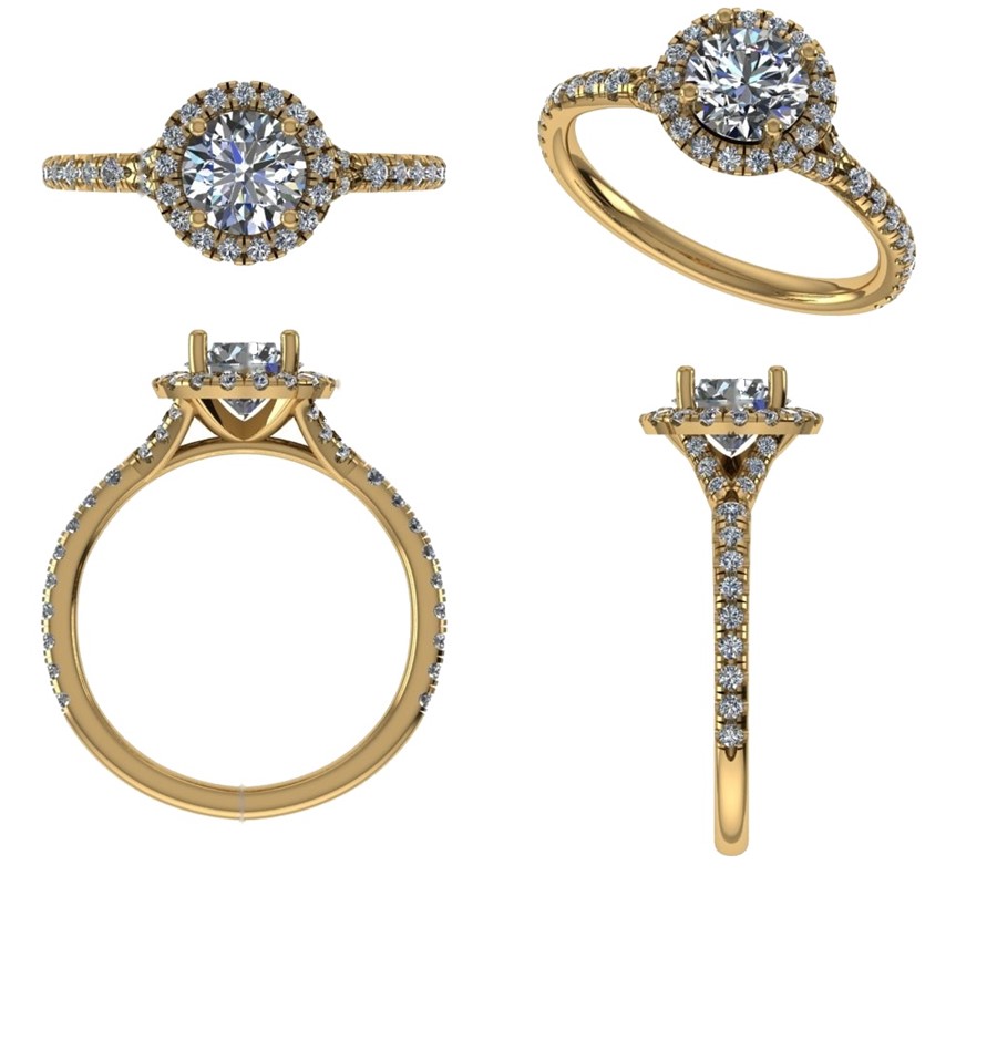 18k Yellow Gold 4ct Lab Diamond Engagement Ring