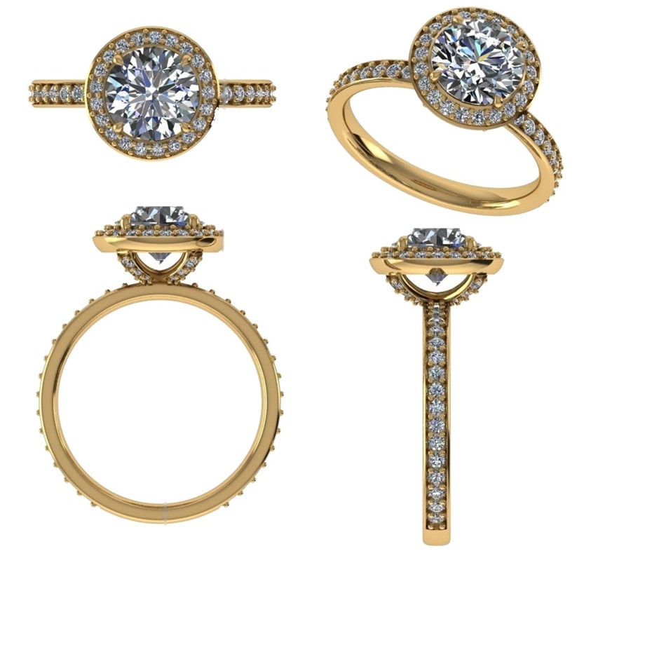 18k Yellow Gold 4ct Lab Diamond Engagement Ring