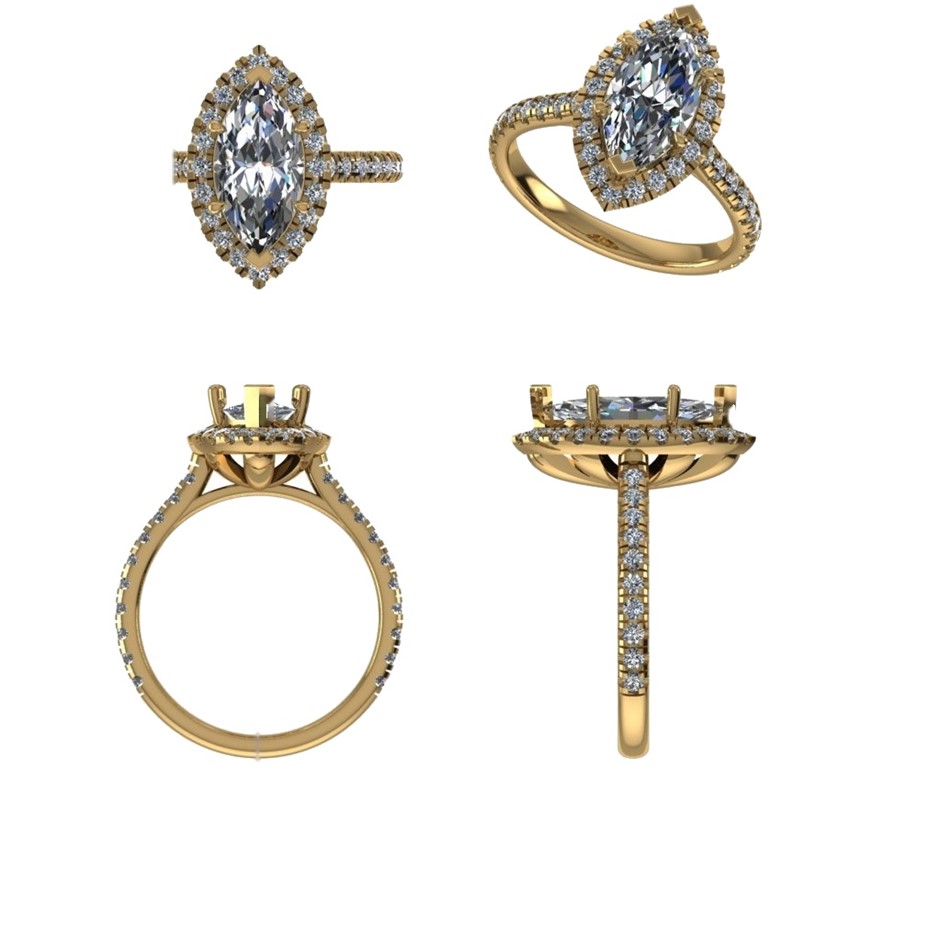 18k Yellow Gold 4ct Lab Diamond Engagement Ring