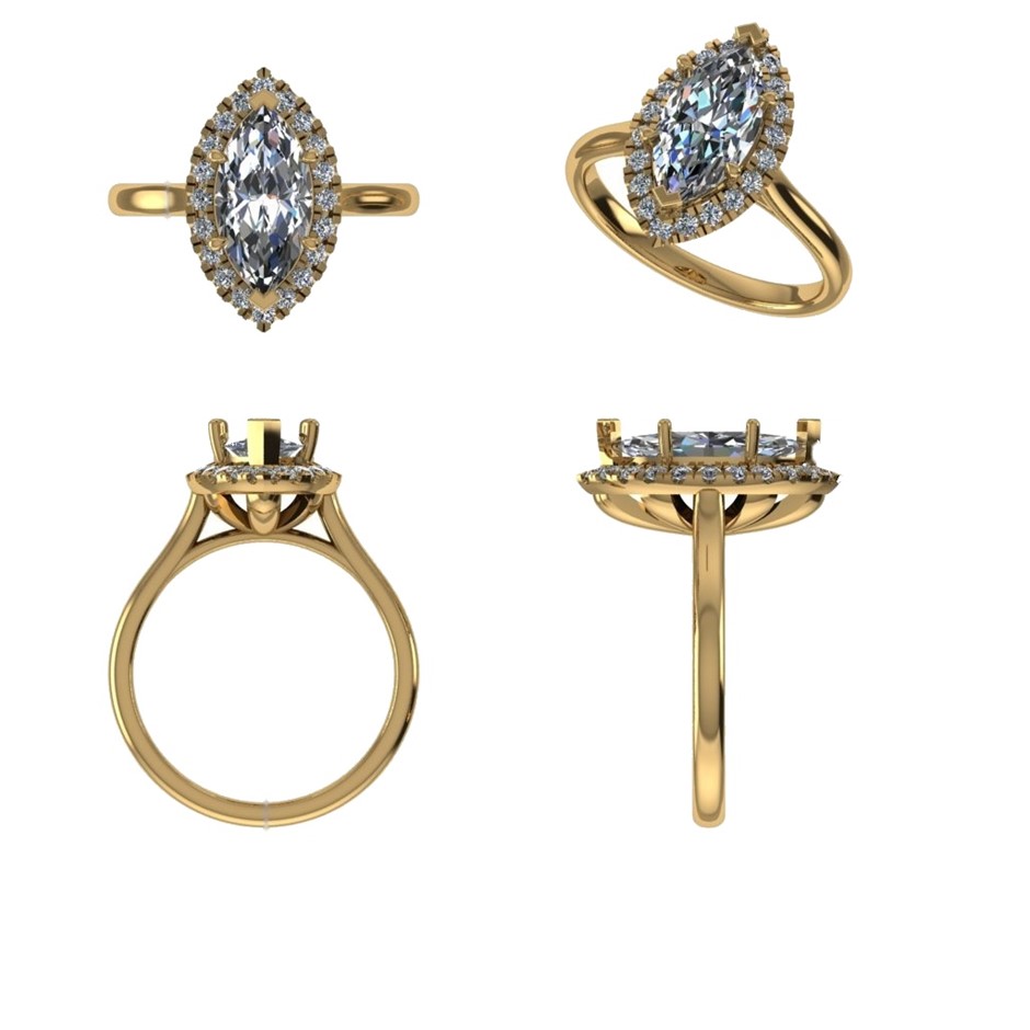 18k Yellow Gold 4ct Lab Diamond Engagement Ring