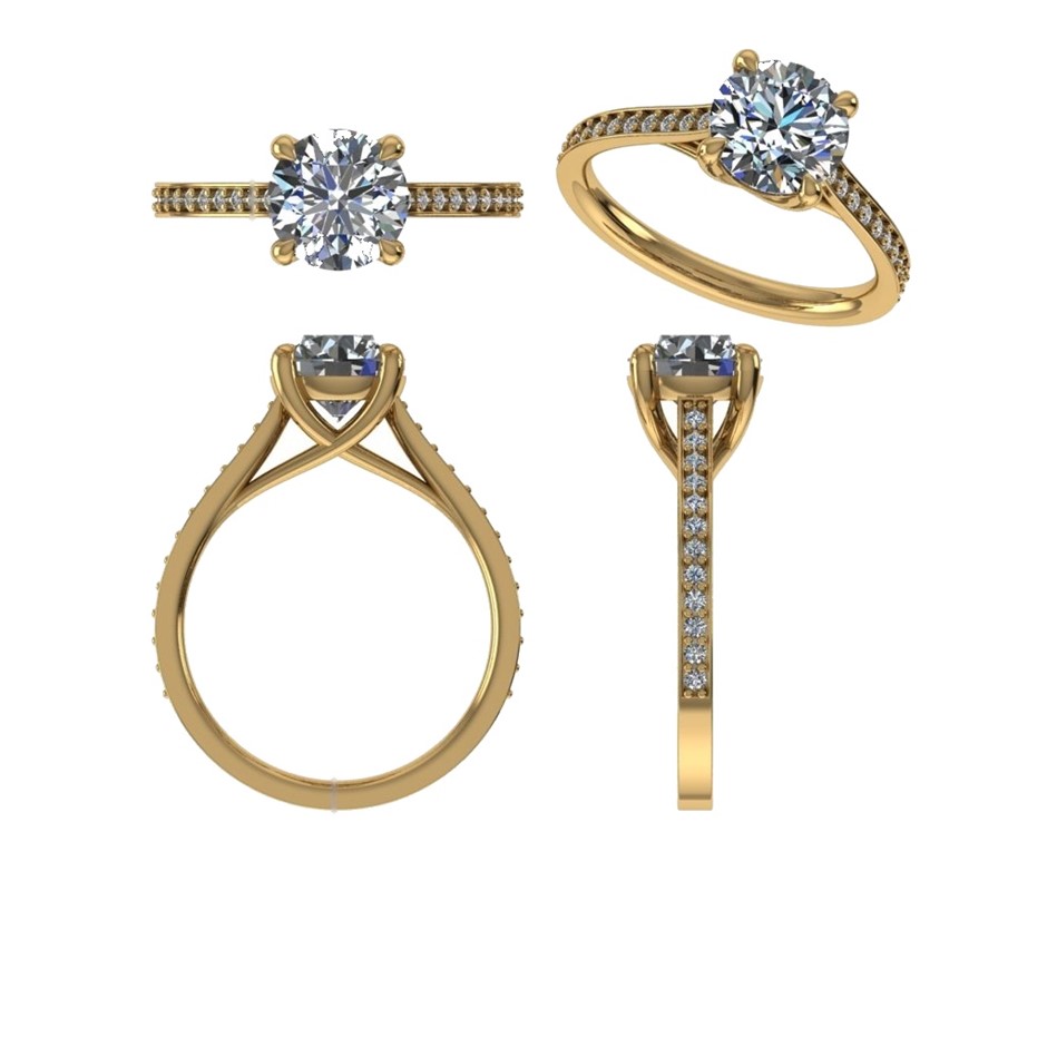18k Yellow Gold 4ct Lab Diamond Engagement Ring