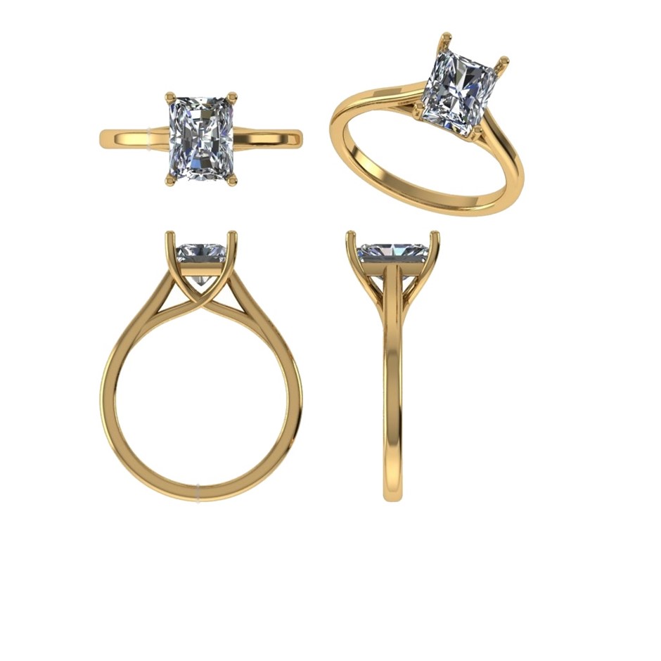 18k Yellow Gold 4ct Lab Diamond Engagement Ring