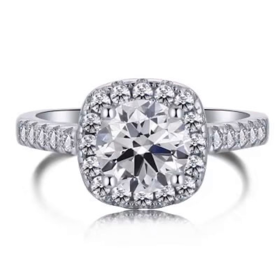 1.5ct Round 5A Cubic Zirconia 925 Sterling Silver Ring - Size 6