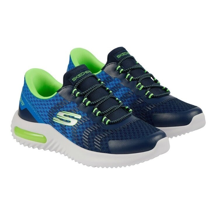 SKECHERS Kids' Swift Fit Shoes, Size US2 / EU33.5, Blue (NVBL), 17342L. Bu