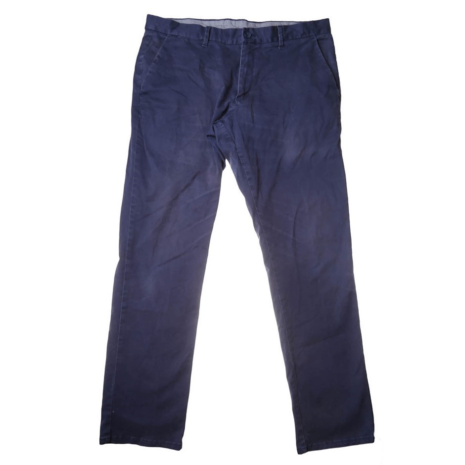 CALVIN KLEIN Mens Chino Pants, Size 34 x 32, Slim Fit, Cotton, Navy.  Buyer
