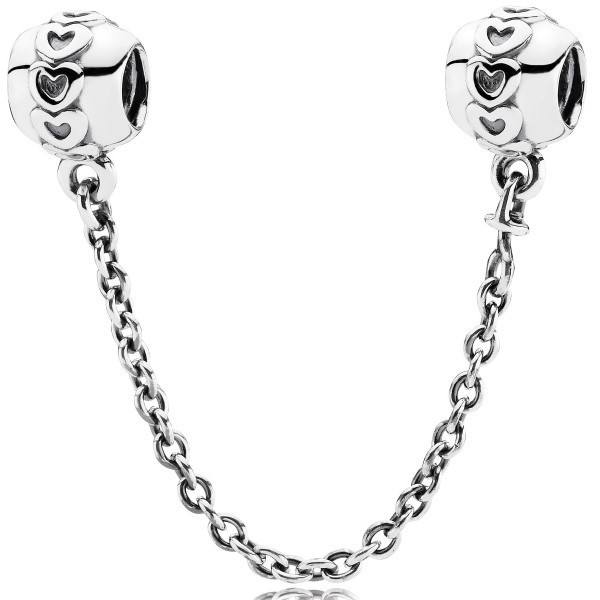 Pandora Band of Hearts Safety Chain Charm Sterling silver