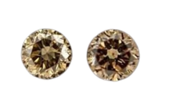 0.02 Carat West Australian -Kimberley region Champagne  2 round diamond