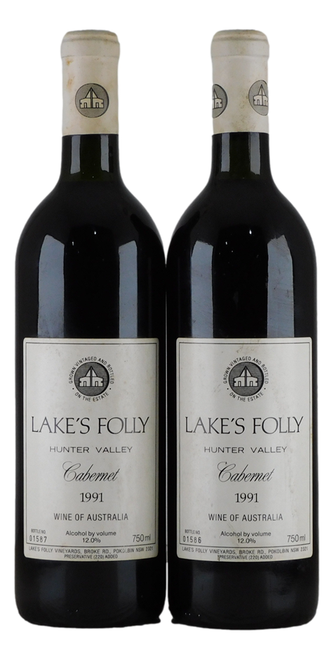 Lake's Folly Cabernet 1991 (2x 750mL), Hunter Valley.