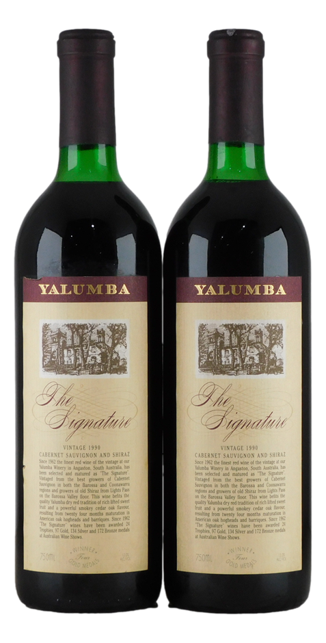 Yalumba The Signature Cabernet Sauvignon & Shiraz 1990 (2x 750mL), SA