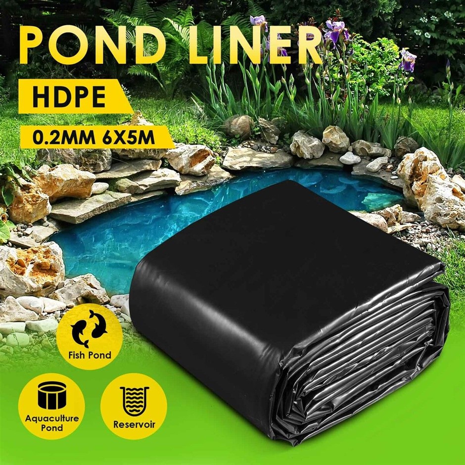 6x5m HDPE Pond Liner 0.2mm Fish Koi Pool Waterfall Garden Reservoir