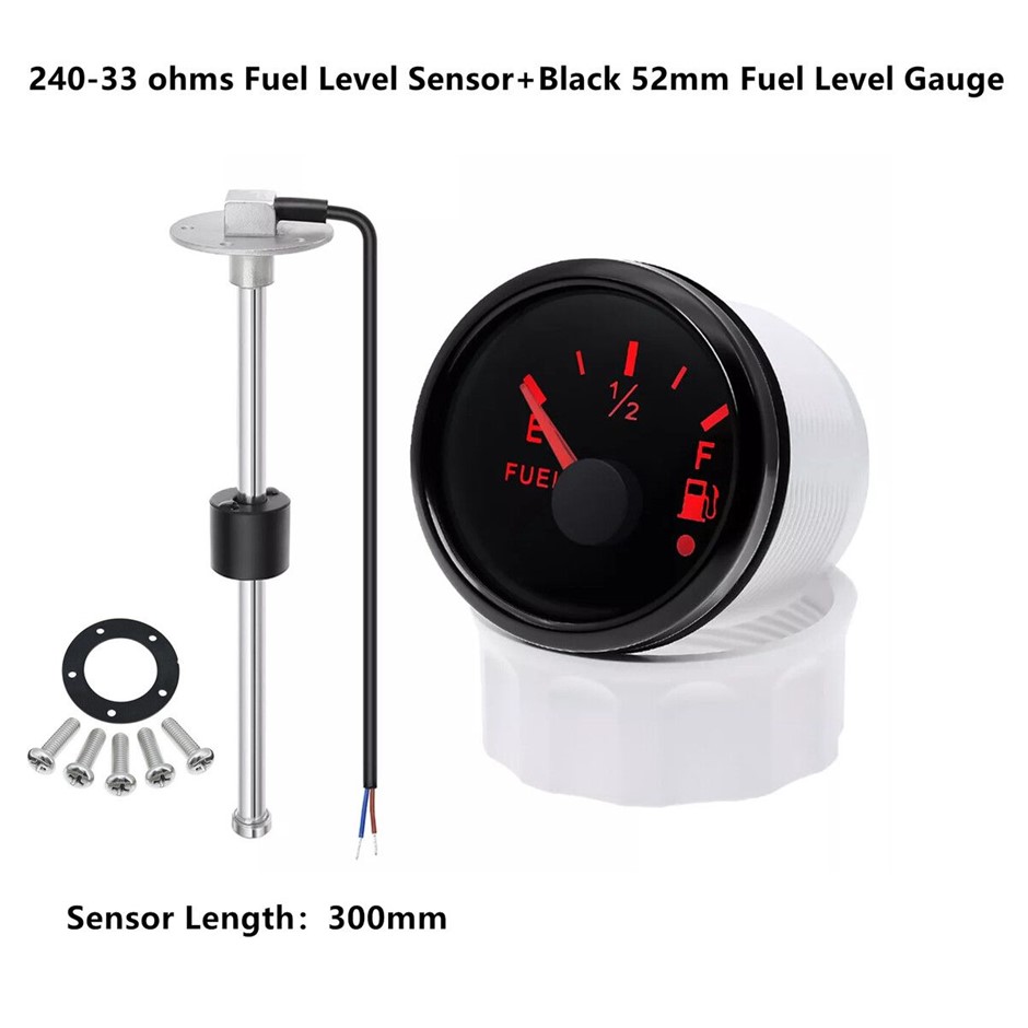 300mm Marine Boat Fuel Tank Level Sender 240-33 Ohm with 52mm Gauge