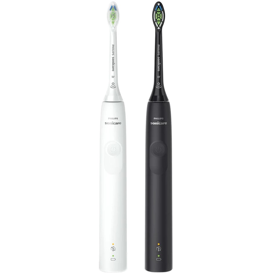 PHILIPS Sonicare 3100 2pk Electric Toothbrush Bundle, Black & White. NB: no
