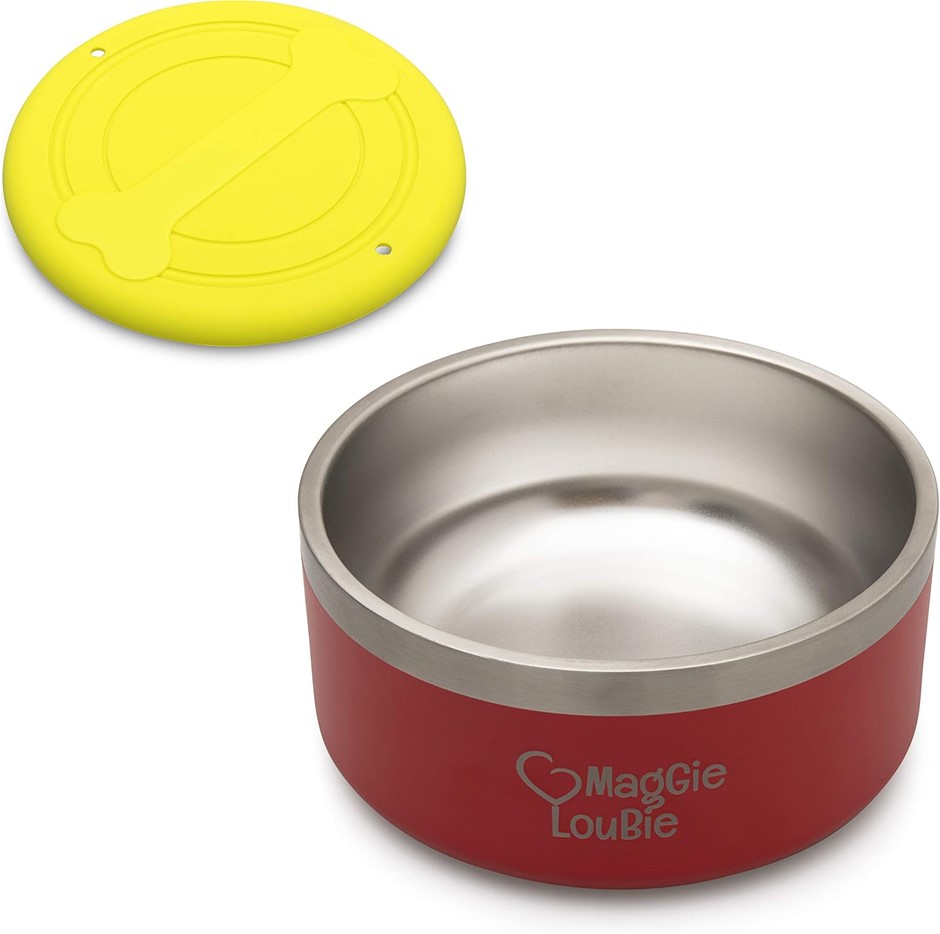 Large Portable Stainless Steel Dog Water/Food Bowl - Non -Slip Bowl for Foo