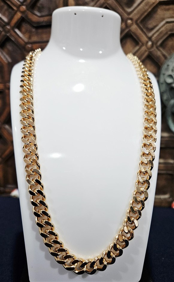 18K/Italy Stamped Rose Gold Filled Cuban Chain -60MM-8mm