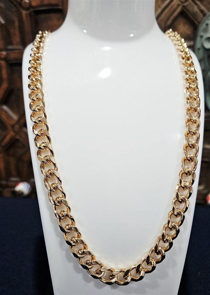 18K/Italy Stamped Rose Gold Filled Cuban Chain -60MM-8mm