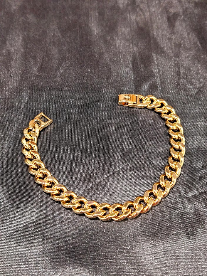 18k Italy Stamped Rose Gold Filled Cuban Bracelet-Quality Guarantee-19cm