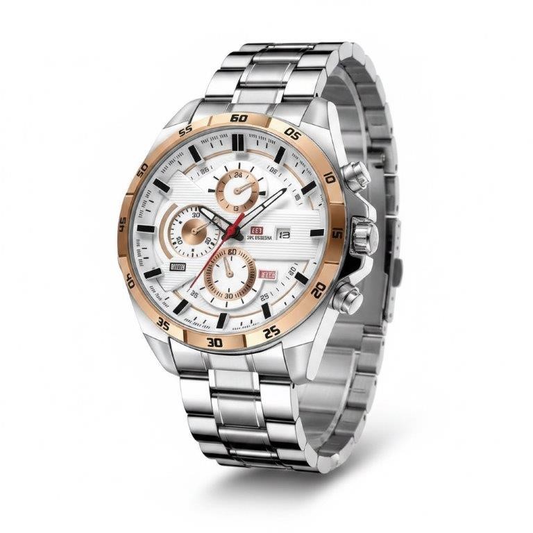 Jewelz Merchants Men’s Silver & Rose Gold-Tone MultiDial Watch Father’s Day