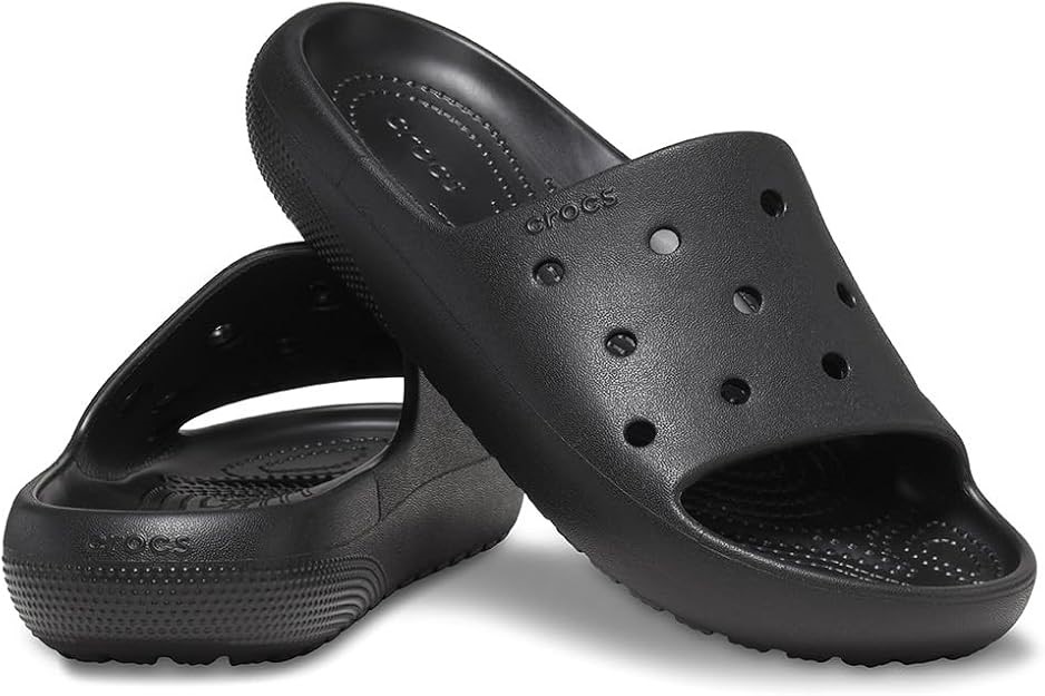 CROCS Unisex Adult Classic V2 Slides, Size US m6/w8, Black. RRP: $55.