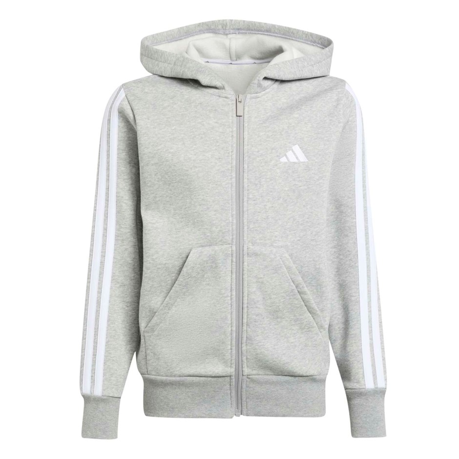 ADIDAS Kids' Unisex 3S Fleece Zip Hoodie, Size AU 9-10Y, MediumGreyHeather/