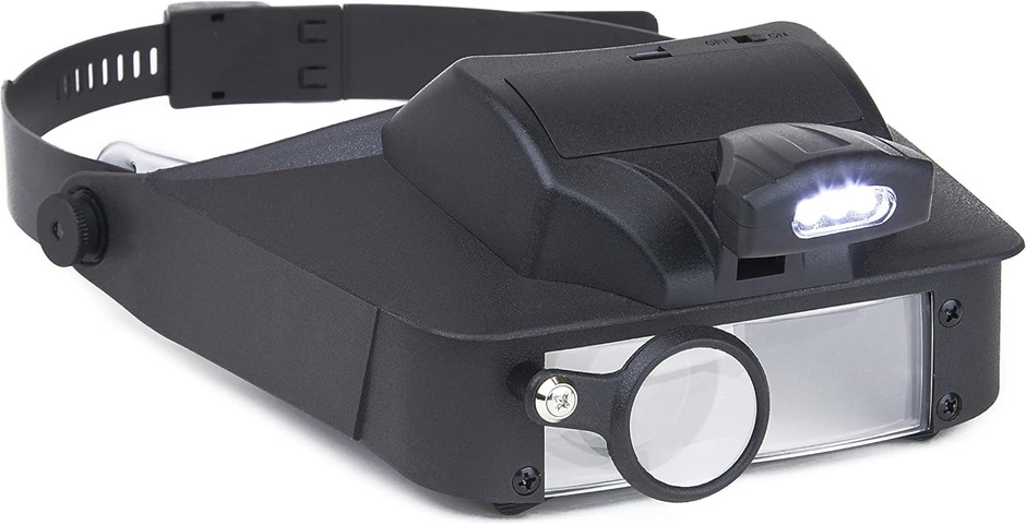 CARSON LumiVisor Head-Band Visor Magnifier w/ LED Light, Magnification: 2x,