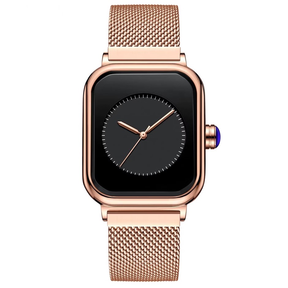 Stylish Women's Analog Display Watch with Mesh Strap - Rose Gold