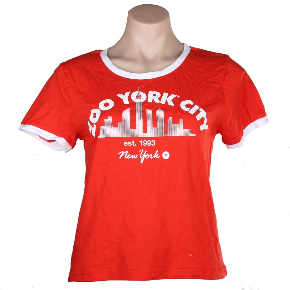 ZOO YORK Women's 2pcs City Crew Neck T-Shirt, Size 12, Red. Buyers Note -