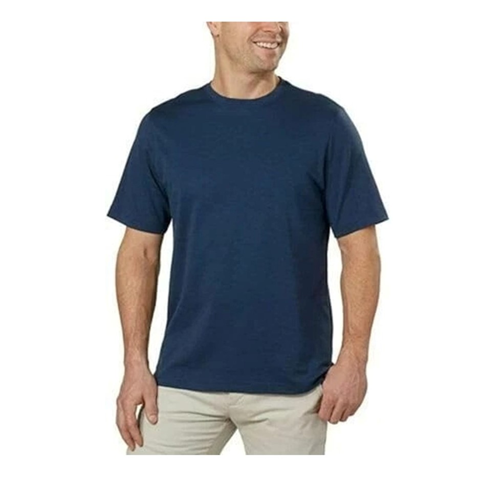 KIRKLAND SIGNATURE Men's Short Sleeve Pima Cotton Slub T-Shirt, Size L, Nav