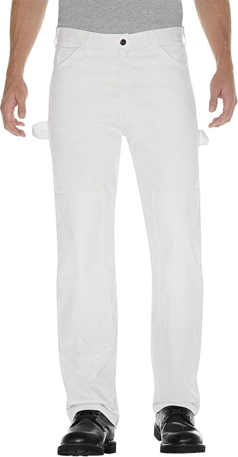 DICKIES Men's Double Knee Painter's Pant, 36W x 30L, White, 2053WH. Buyers