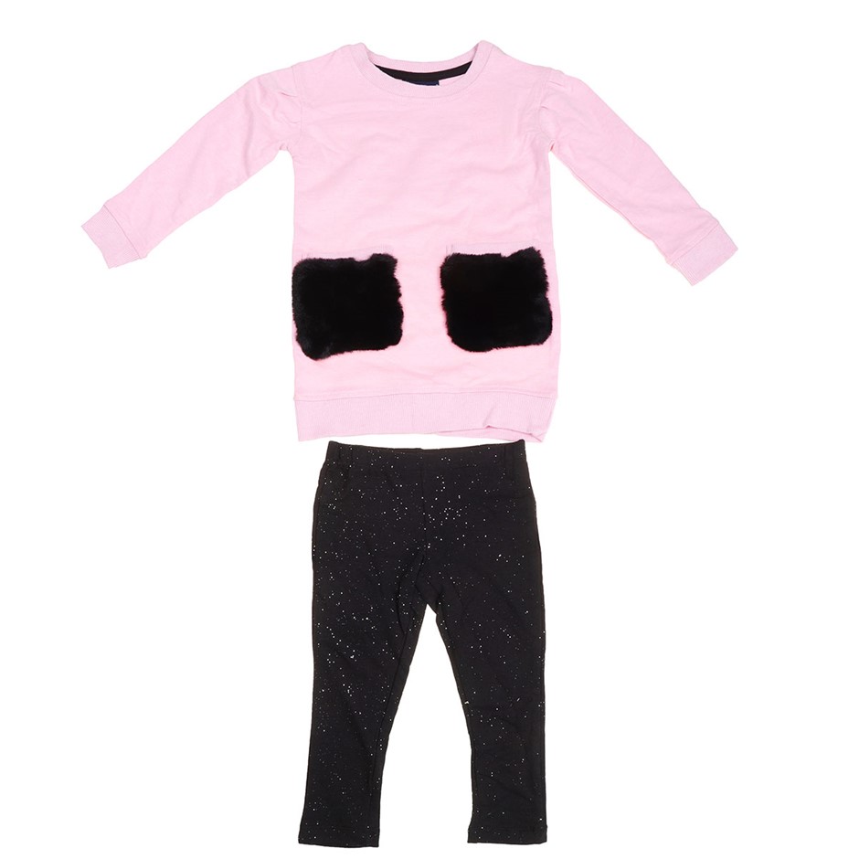 2 x ANDY & EVAN Girl's 2pc Set, Size 3T, Pink/Black. Buyers Note - Discoun