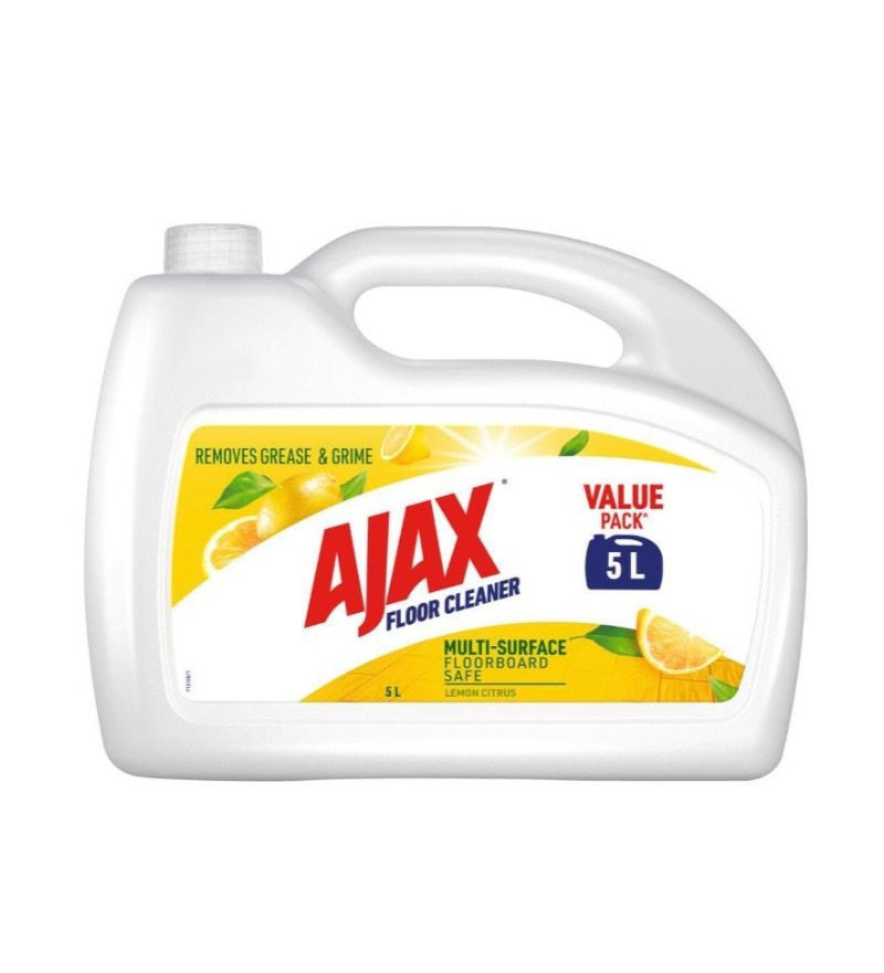 AJAX Multi-Surface Floorboard Floor Safe Cleaner, Lemon Citrus, 5L.