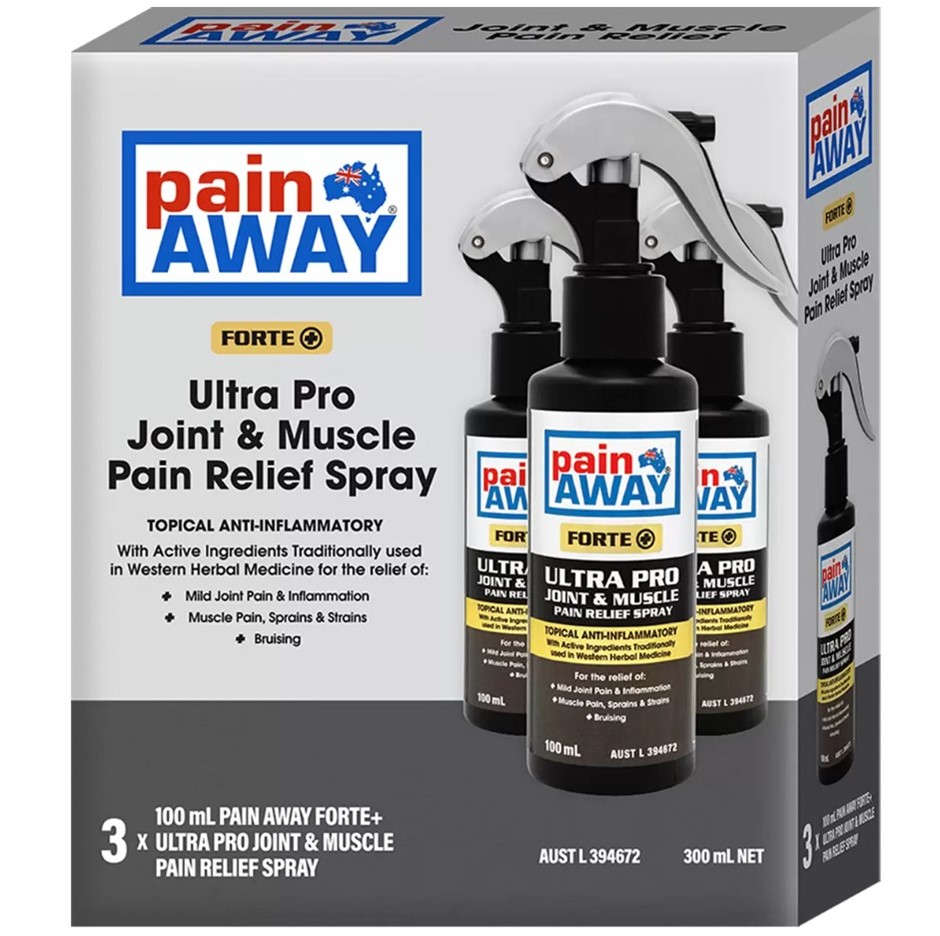 PAIN AWAY Pack of 3pc Forte+ Joint And Muscle Spray, 100ml. NB: Not in orig