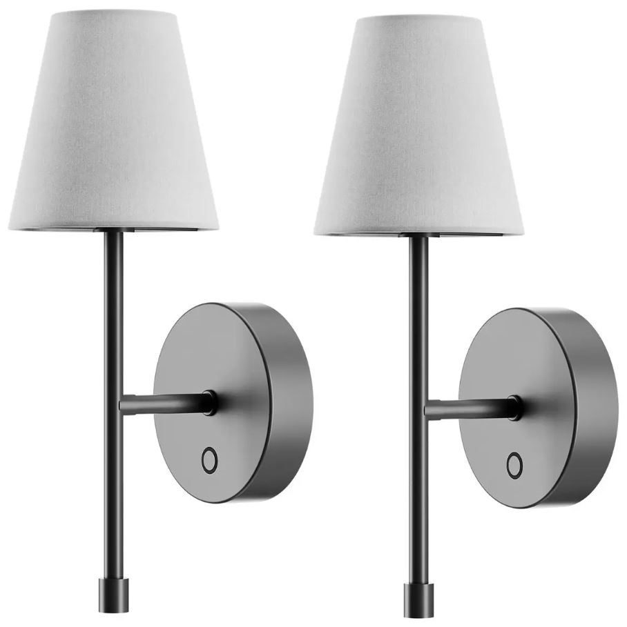 GLOBE 2pk LED Wall Sconce Wireless Light. NB: Minor use, minor accessories