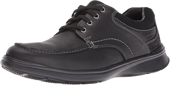 CLARKS Men's, Cotrell Edge Oxford Shoes, US8M/EU41, Black Oily Leather, 261
